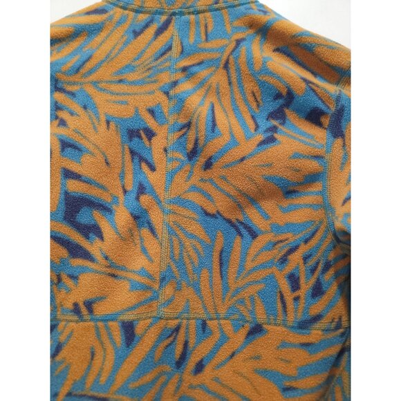 REI Co-Op TRAILMADE Fleece Full Zip Jacket Blue & Orange Leaf Pattern Unisex XS - Picture 4 of 7